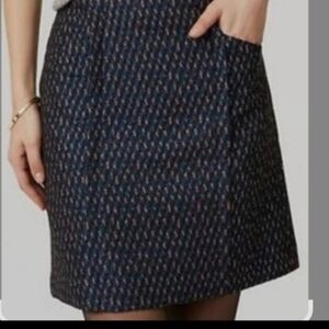 LOFT Women’s Navy Tweed A-Line Skirt. FIRM
